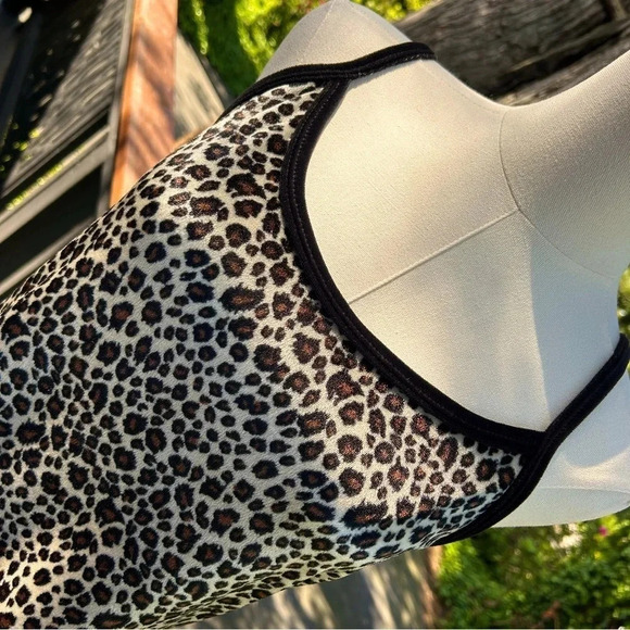 Vintage 90s Y2K Rockabilly Leopard Print Velvet Velour Long Strappy Maxi Dress L - Picture 3 of 6